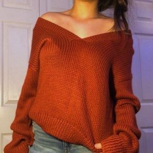 orange comfy sweater!